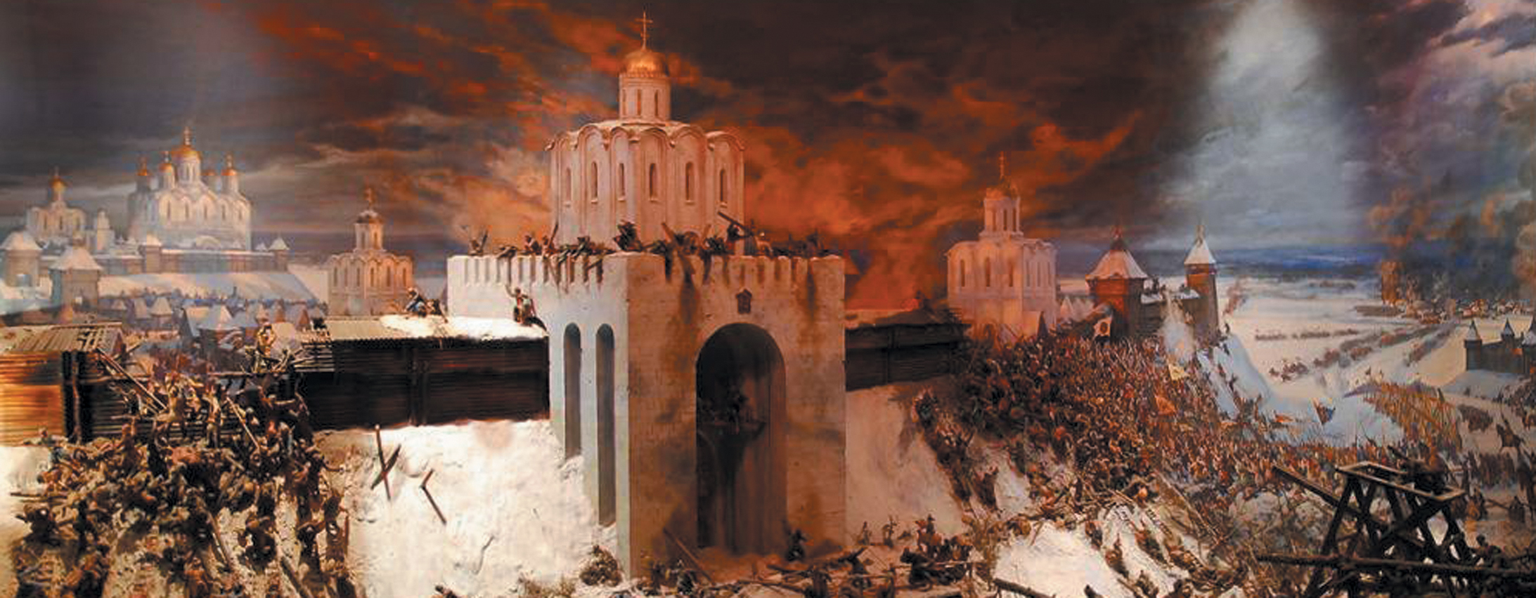 Взятие Владимира войсками хана Батыя. Диорама-макет из Владимирского музея. Источник https://topwar.ru/.