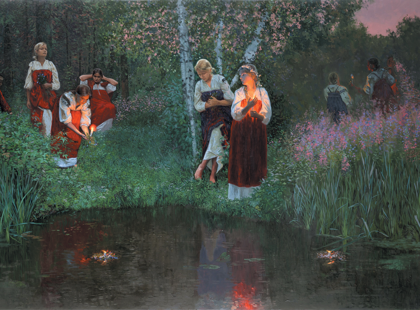 &laquo;Иван Купала. Гадание на венках&raquo;. Семён Кожин, 2009 год. Источник ttps:// img.goodfon.ru/.