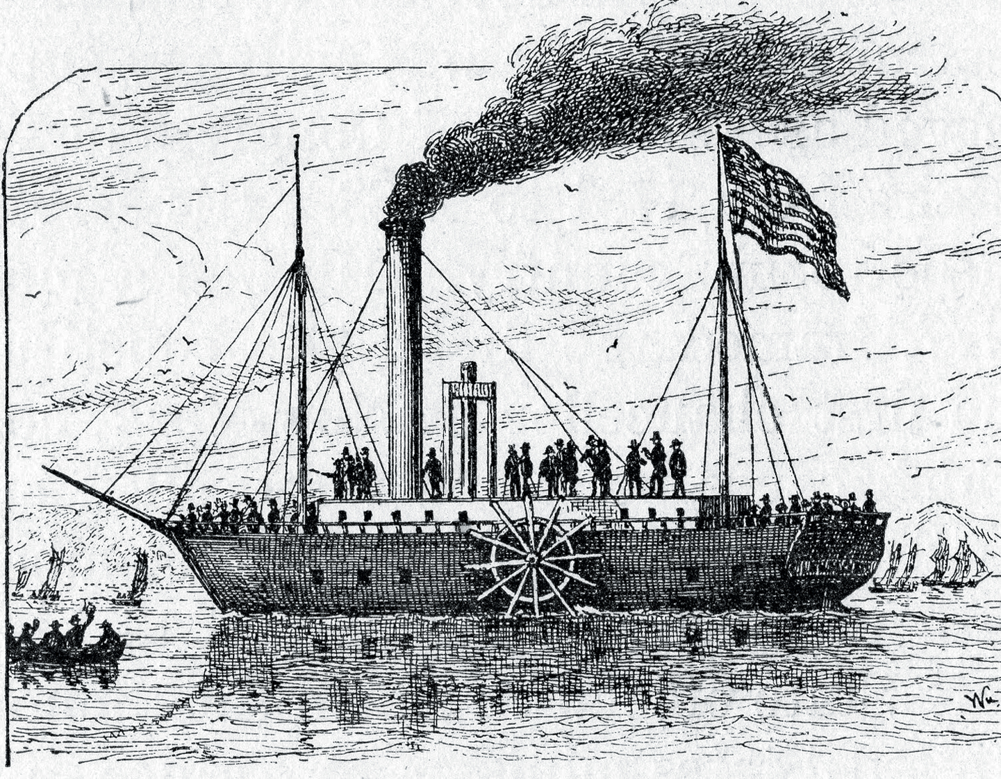 &laquo;Клермонт&raquo; (&laquo;Пароход Северной Реки&raquo;) Роберта Фултона. Источник https://i.pinimg.com/.