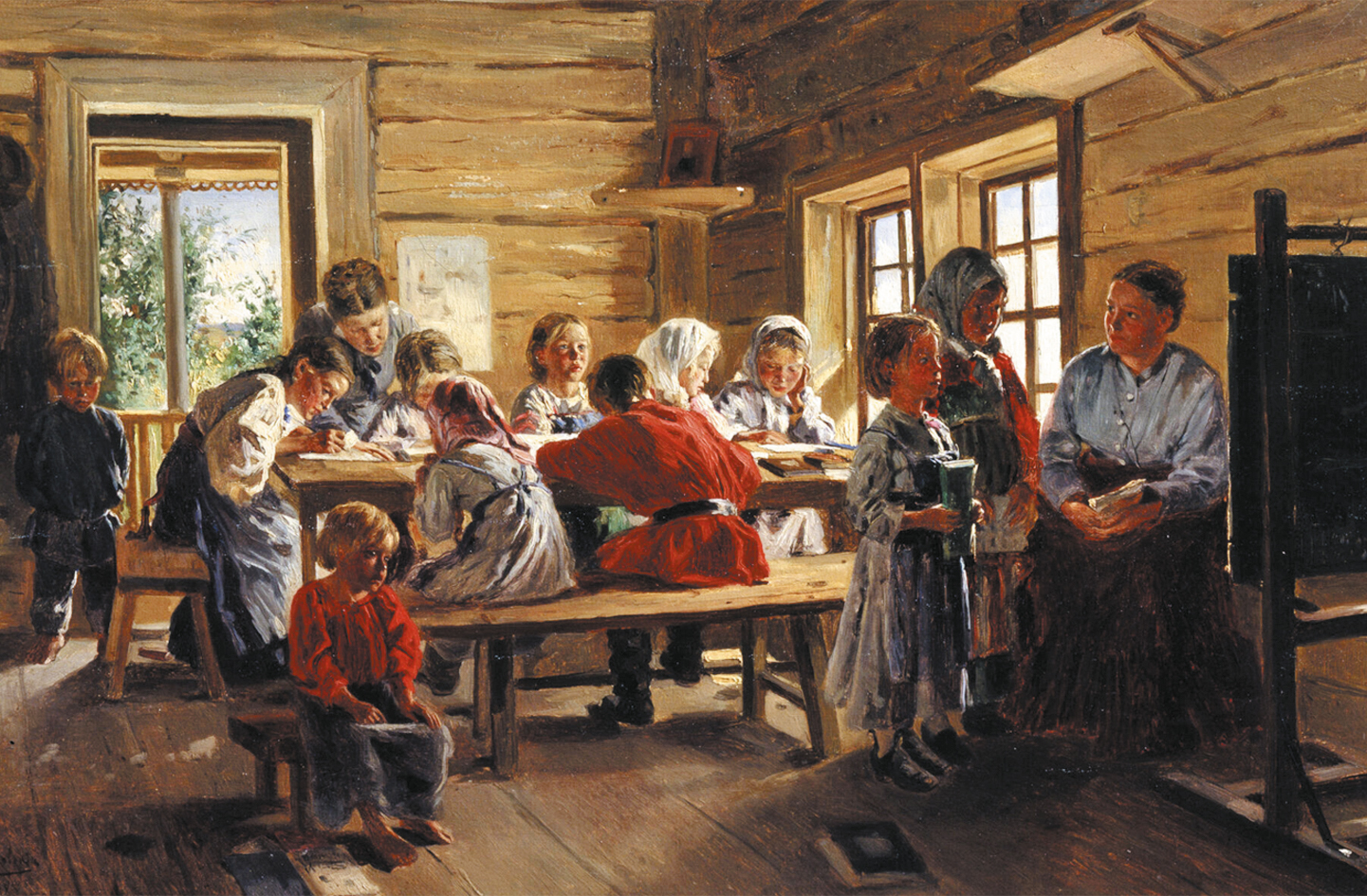 Владимир Маковский «В сельской школе», 1883 год.