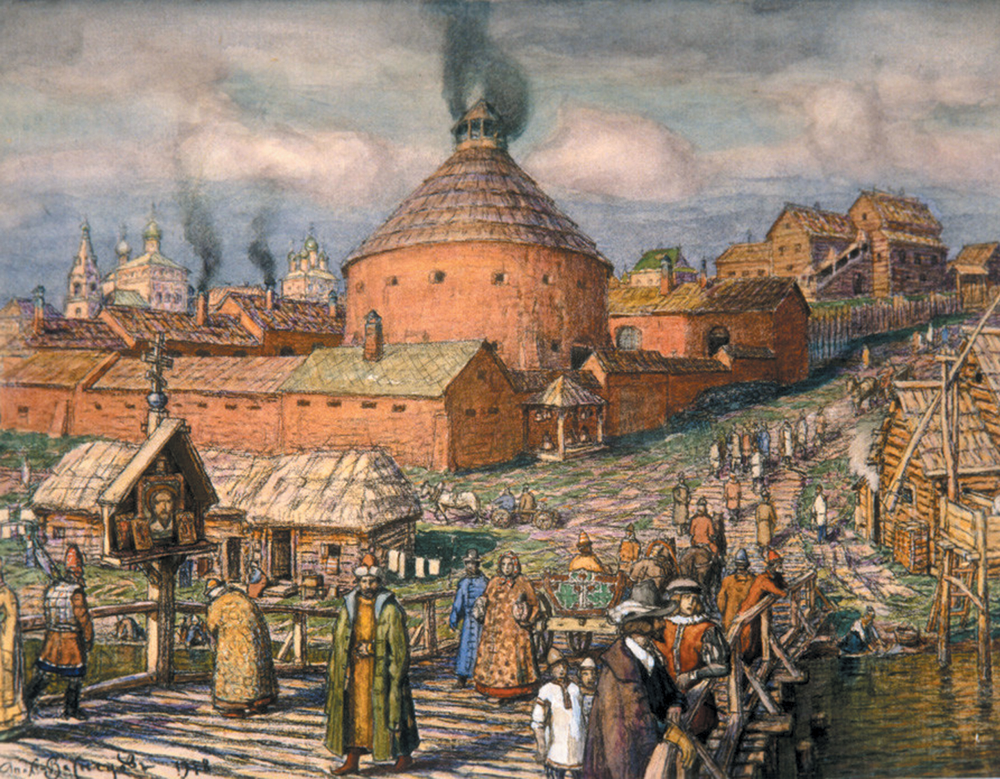 Пушечно-литейный двор на реке Неглинной». Аполлинарий Васнецов, 1918 год. Источник https://ru.wikipedia.org/.