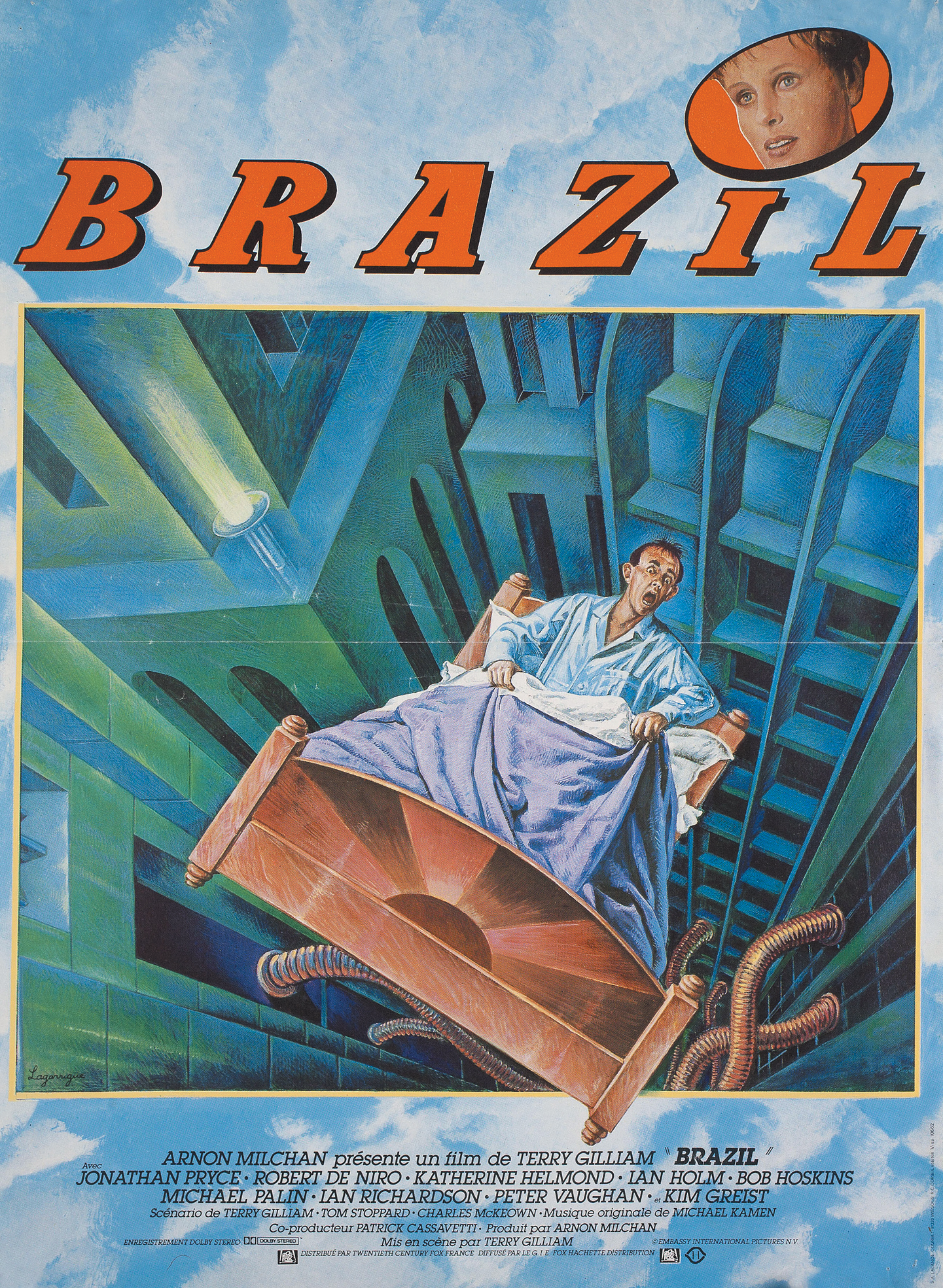 Постер британского сатирического фильма-антиутопии «Бразилия» (англ. Brazil) режиссёра Терри Гиллиама, вышедший на экраны в 1985 году. Источник https://cameralabs.org/.