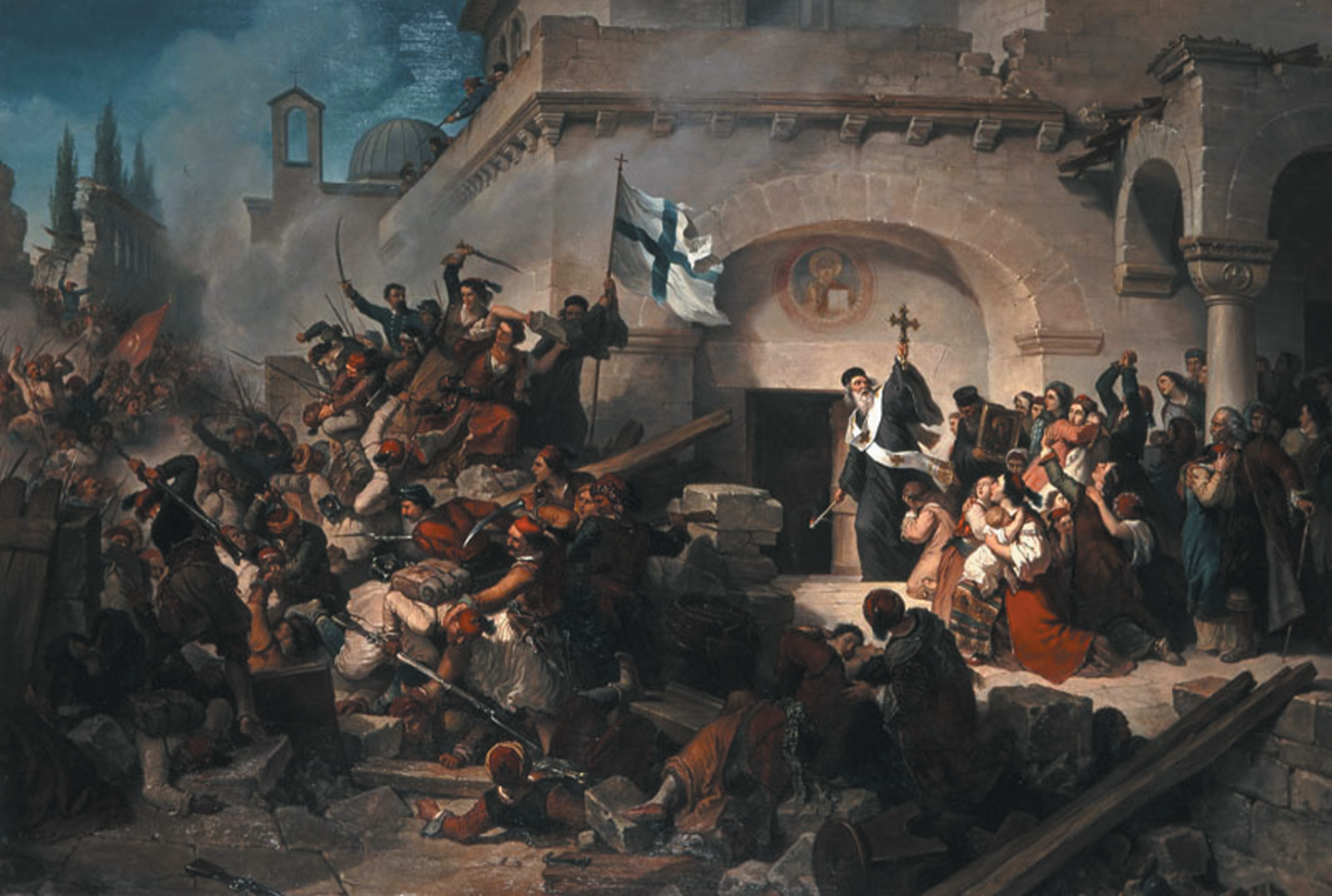 Критское восстание 1866-1869 годов. «Холокост Аркади». Художник Джузеппе Лоренцо Гаттери. Источник https://commons.wikimedia.org/.