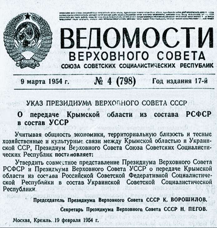 1921 Издан декрет об образовании Крымской автономии в составе России. В 1954 году передана в состав Украины