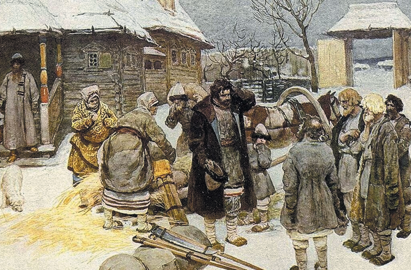 «Своз крестьян», К. В. Лебедев, 1910 год. Источник https://avatars.dzeninfra.ru/.