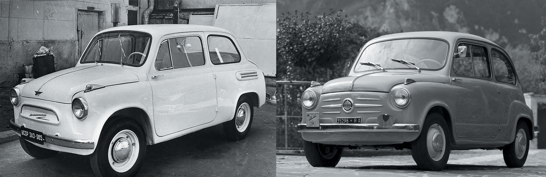 Слева направо: ЗАЗ-965 и Fiat-600. Из открытых источников.