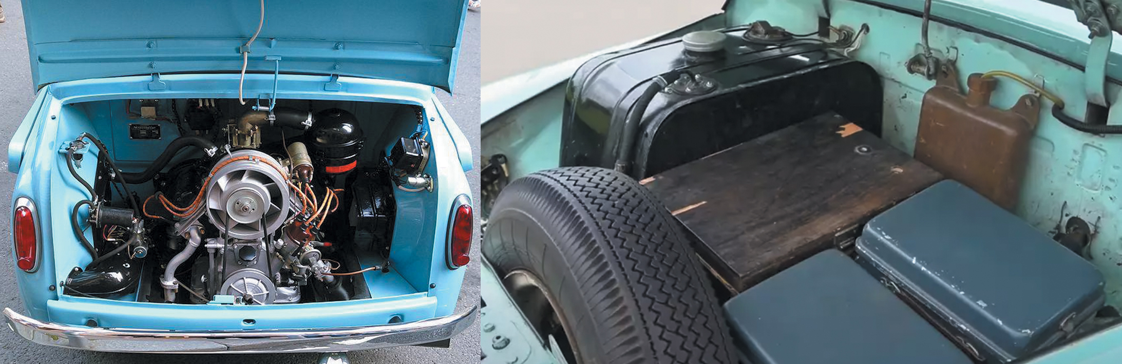 Слева направо: капот и багажник «Запорожца». Из открытых источников.