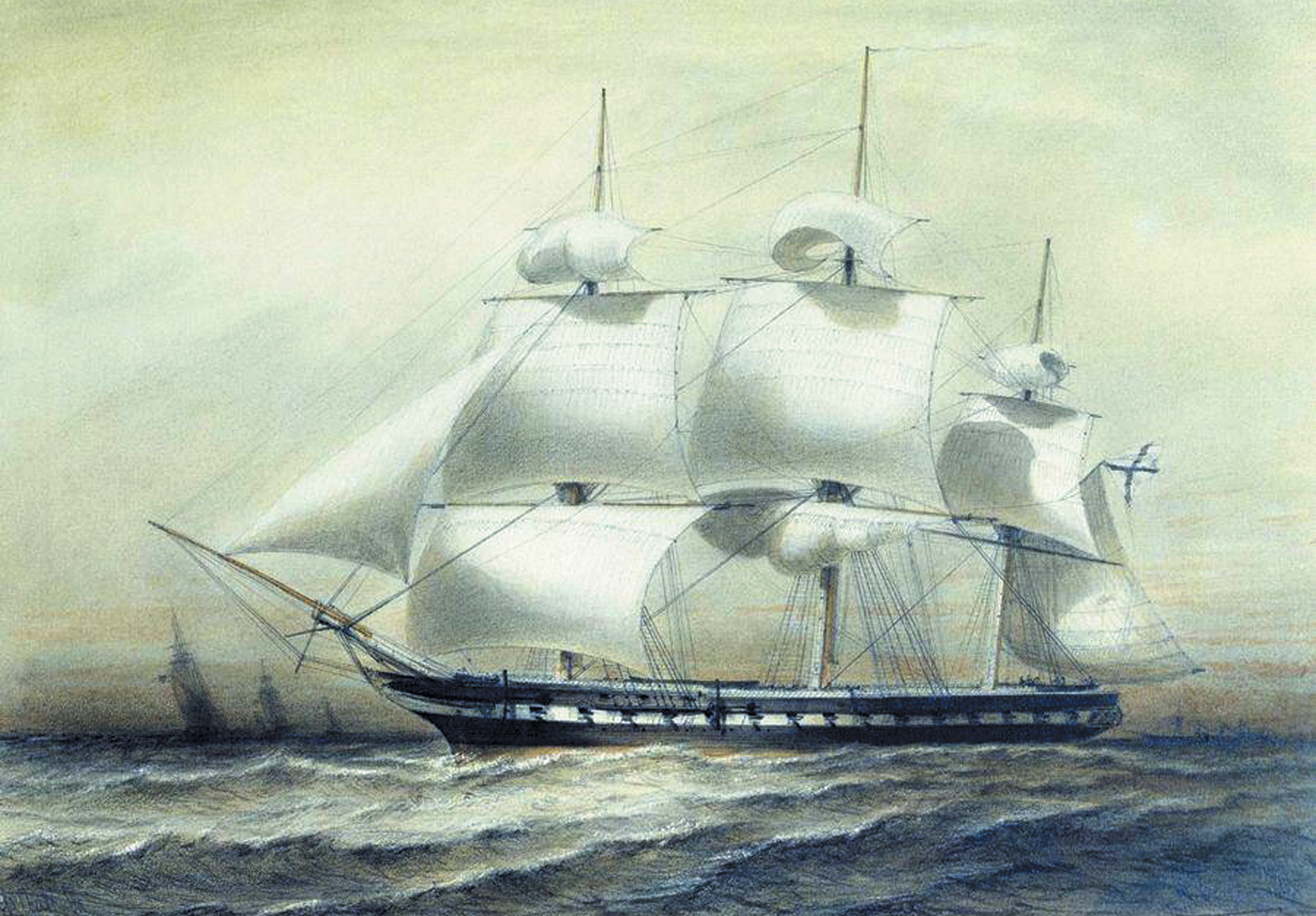 Фрегат «Паллада». А. П. Боголюбов. Источник https://upload.wikimedia.org/.